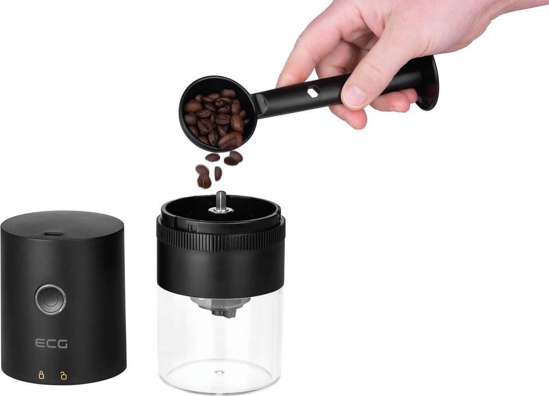 ECG KM 150 Minimo Black, Tragbare elektrische Kaffeemühle