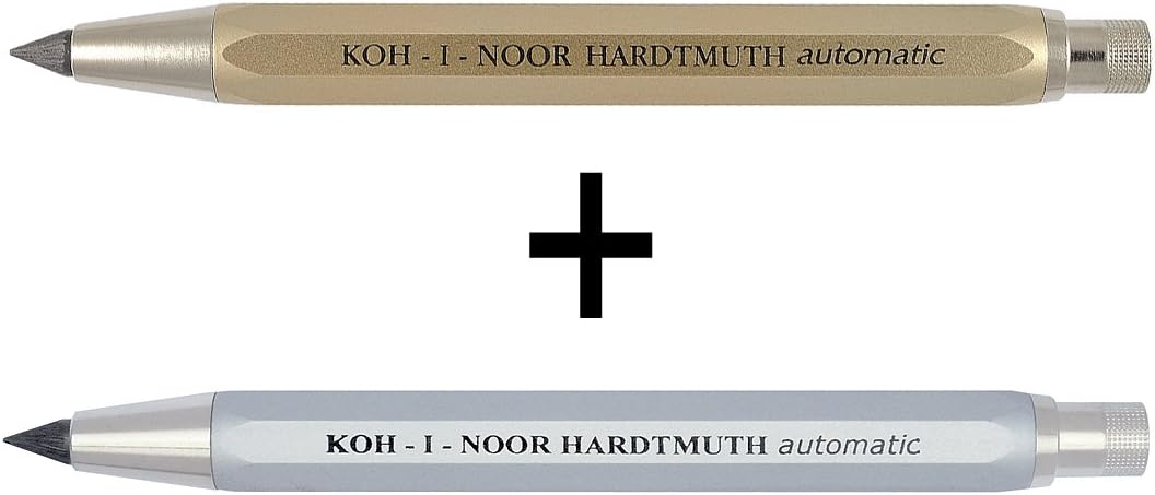 KOH-I-NOOR 5640 - Metalldruckbleistift"automatic" mit Minenspitzer - 2er SET, Minenstärke 5.6 mm - G