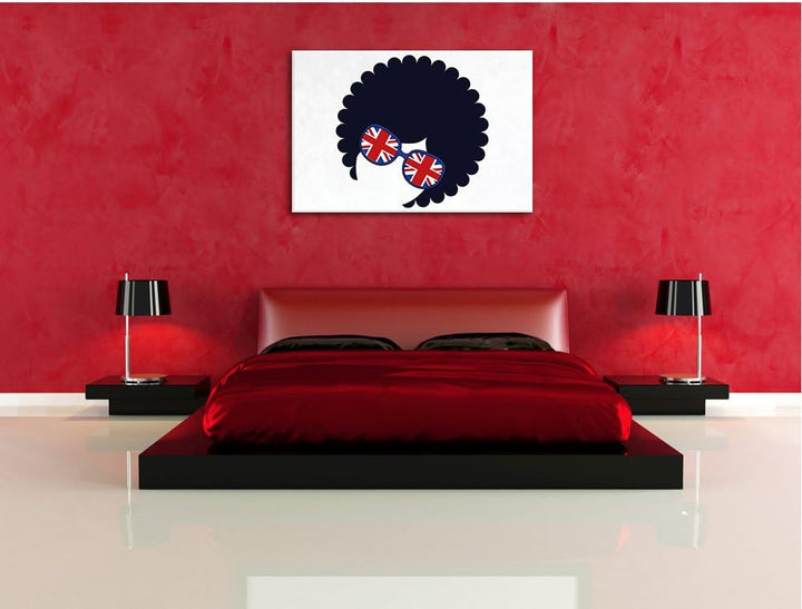 Rock 'n' roll Kopf weiss, Format: 100x70 auf Leinwand, XXL riesige Bilder fertig gerahmt mit Keilrah