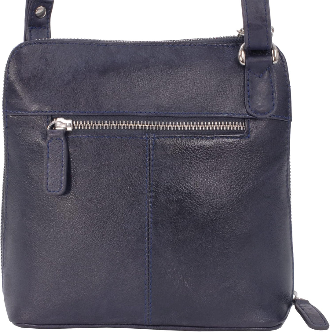 Catwalk Collection Handbags - Damen Leder Umhängetasche - Crossbody Bag/Handtasche Mittelgross - Ver
