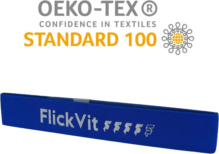 FlickVit Fitnessbänder 4er Set- Professional (4 & 5) inkl. Tragebeutel, Fitnessband Stoff, Klimmzugb