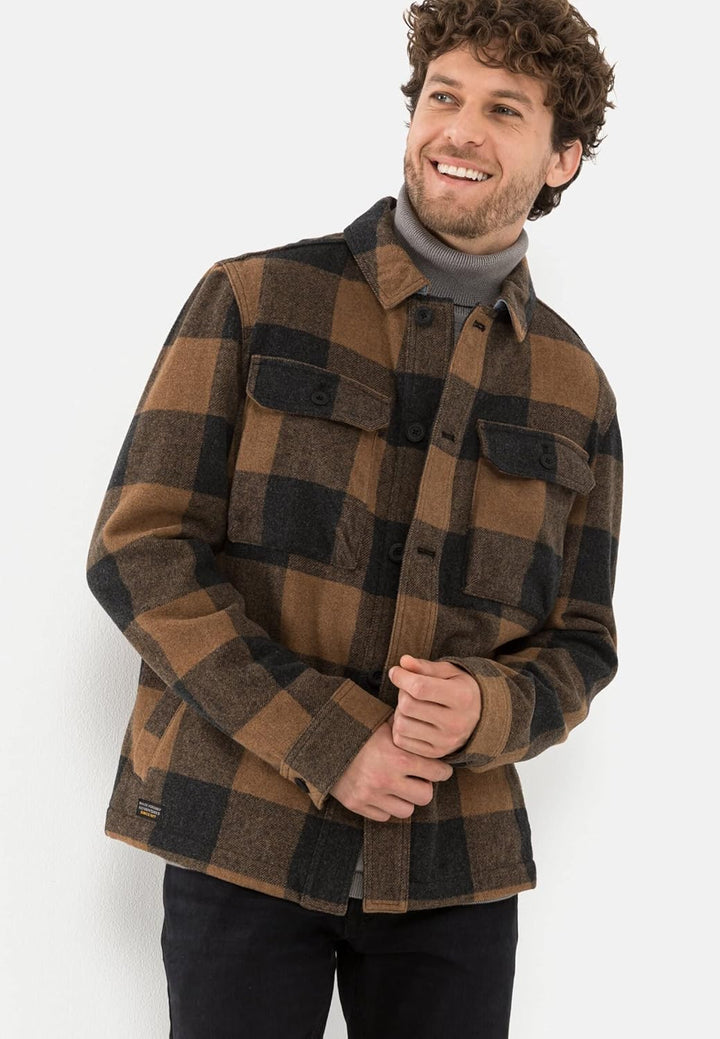 camel active Herren Indoorjacke aus einer Wollmischung 56 Grau-rost, 56 Grau-rost