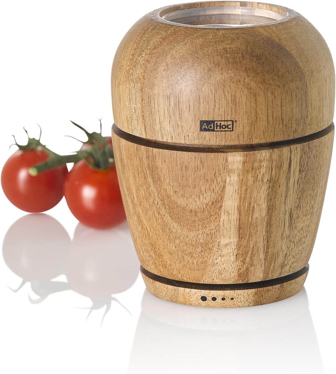 AdHoc MP601 Pfeffer- oder Salzmühle WISH, Keramik Mahlwerk CeraCut®, Akazienholz/Glas, Akazienholz