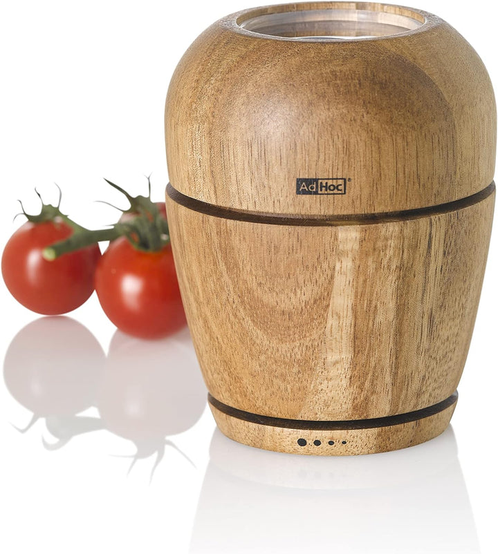 AdHoc MP601 Pfeffer- oder Salzmühle WISH, Keramik Mahlwerk CeraCut®, Akazienholz/Glas, Akazienholz