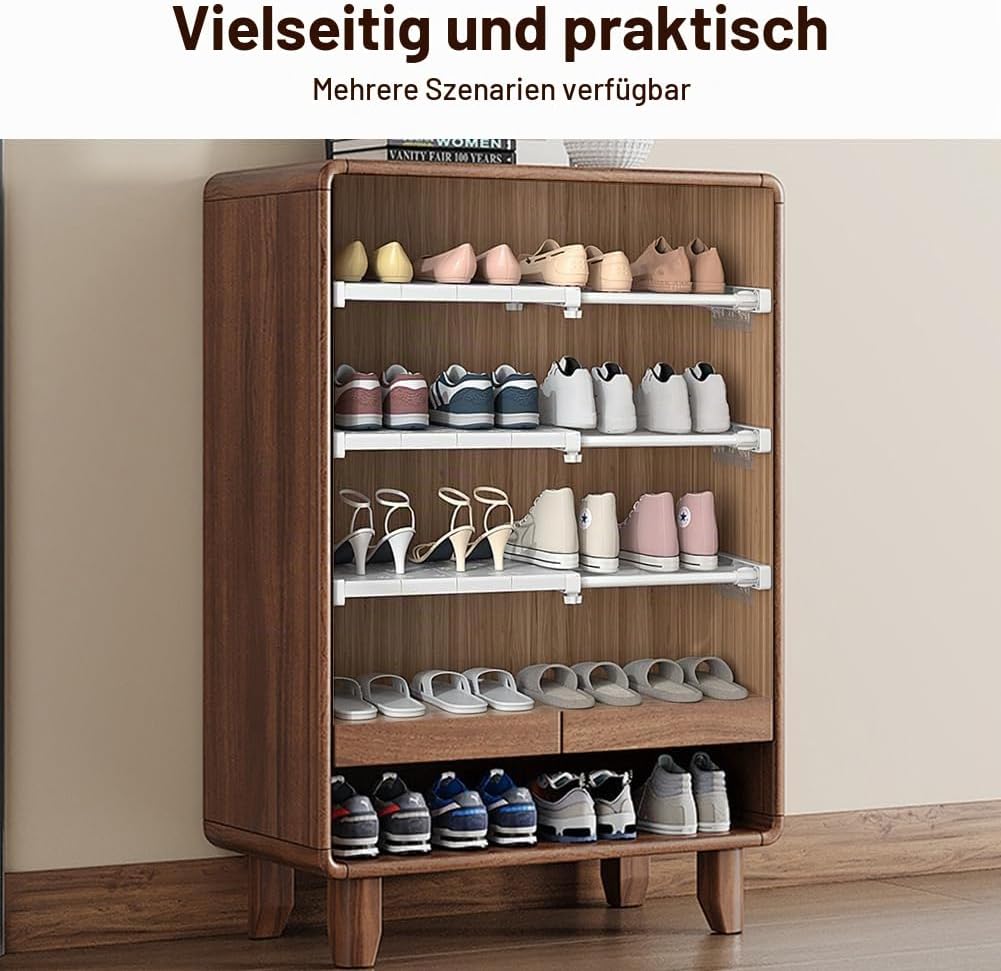 Verstellbare Regale für Schrank, Erweiterbares Einlegeböden Schrankregal, Regalboden Ohne Bohren, Na