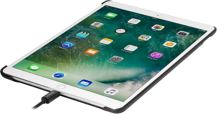 StilGut Leder-Cover kompatibel mit Apple iPad Pro 10.5" 2017 mit Keyboard Connector, Schwarz, Schwar