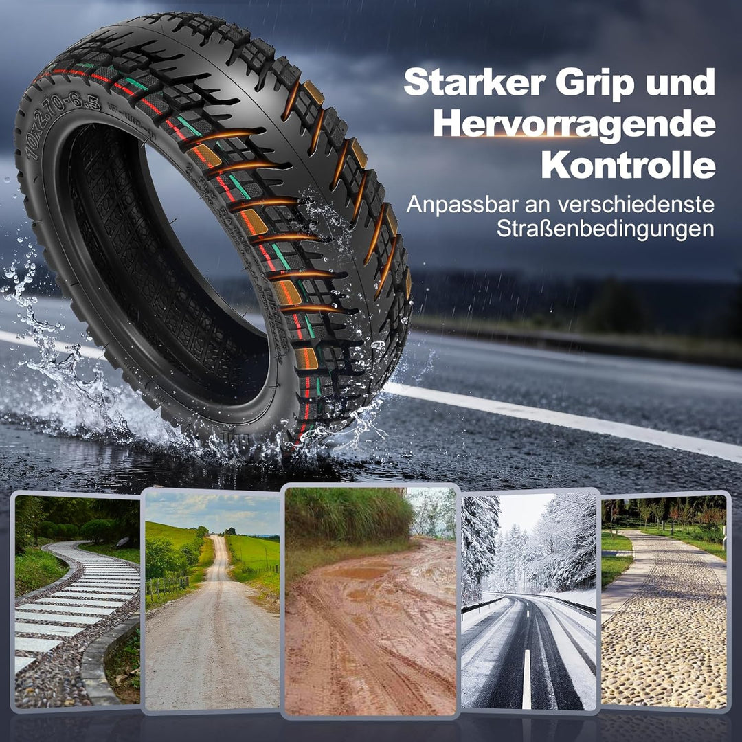 10x2,7-6,5/10x2,75-6,5 Off-Road Tubeless Ersatzreifen für KuKirin G3/Kukirin G2 Master(2025)/Smartgy