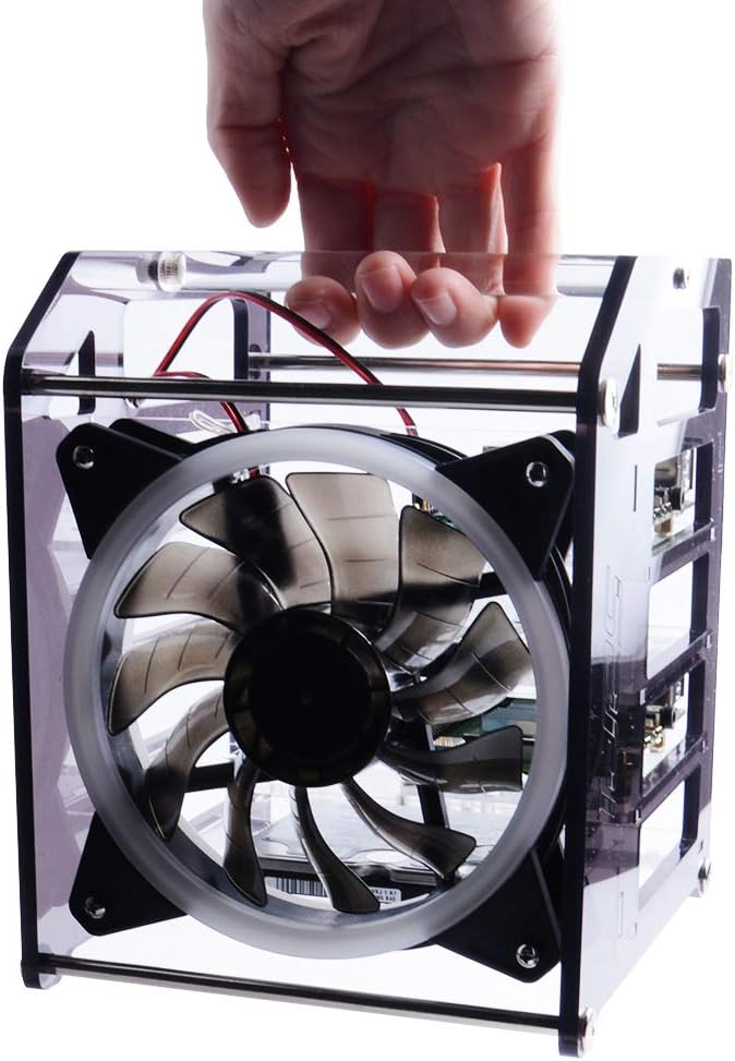 GeeekPi Raspberry Pi Cluster Gehäuse, Raspberry Pi Rack Gehäuse Stapelbares Gehäuse mit Lüfter 120 m
