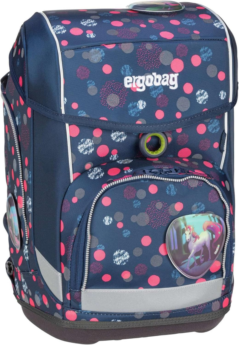 ergobag cubo Set ergonomischer Schulrucksack, Set 5-teilig Einheitsgrösse Phantbärsiewelt Glow - Bla