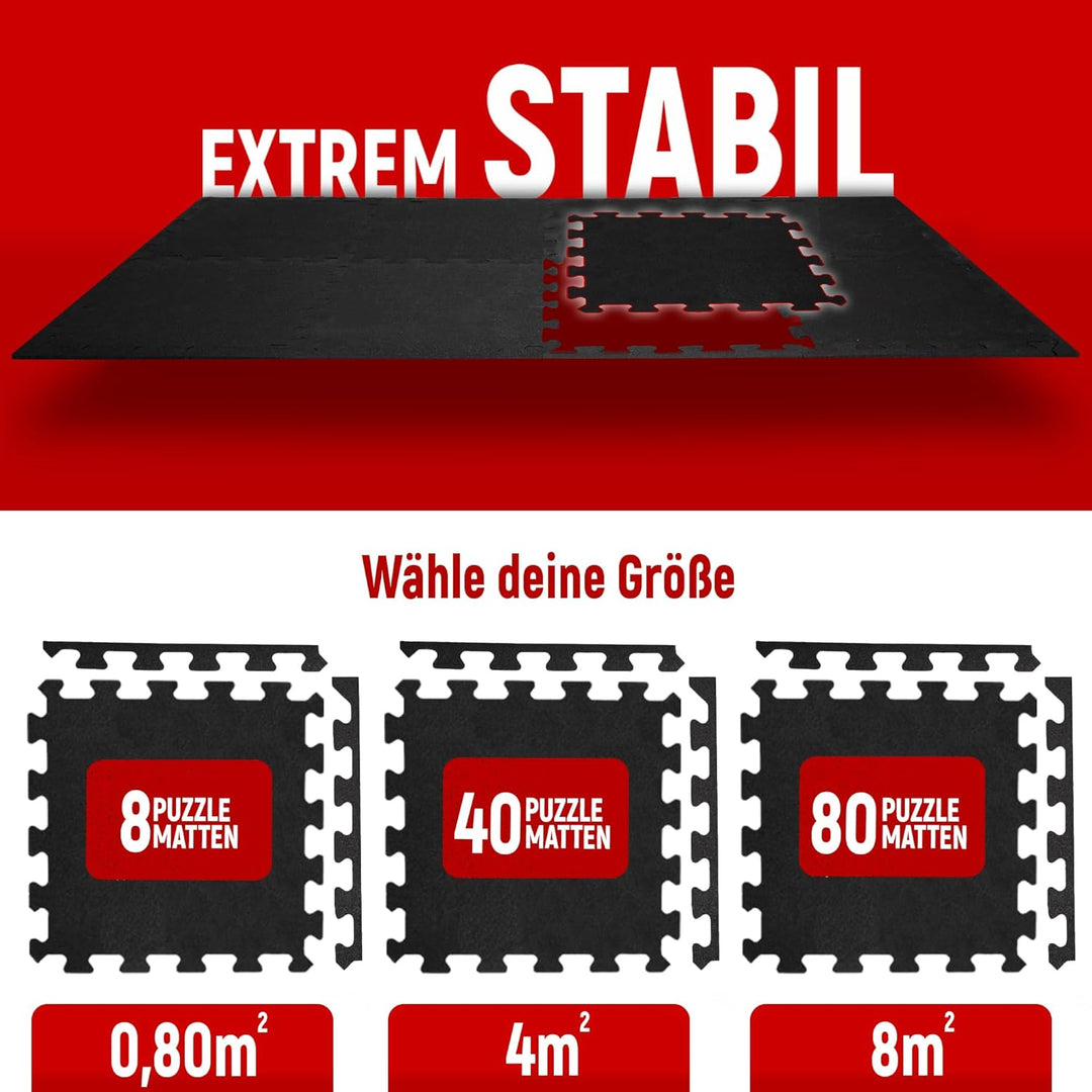 NEOLYMP Bodenschutzmatte Fitness aus Kautschuk – Puzzlematte für Home Gym, Fitnessgeräte &amp; Sport – r