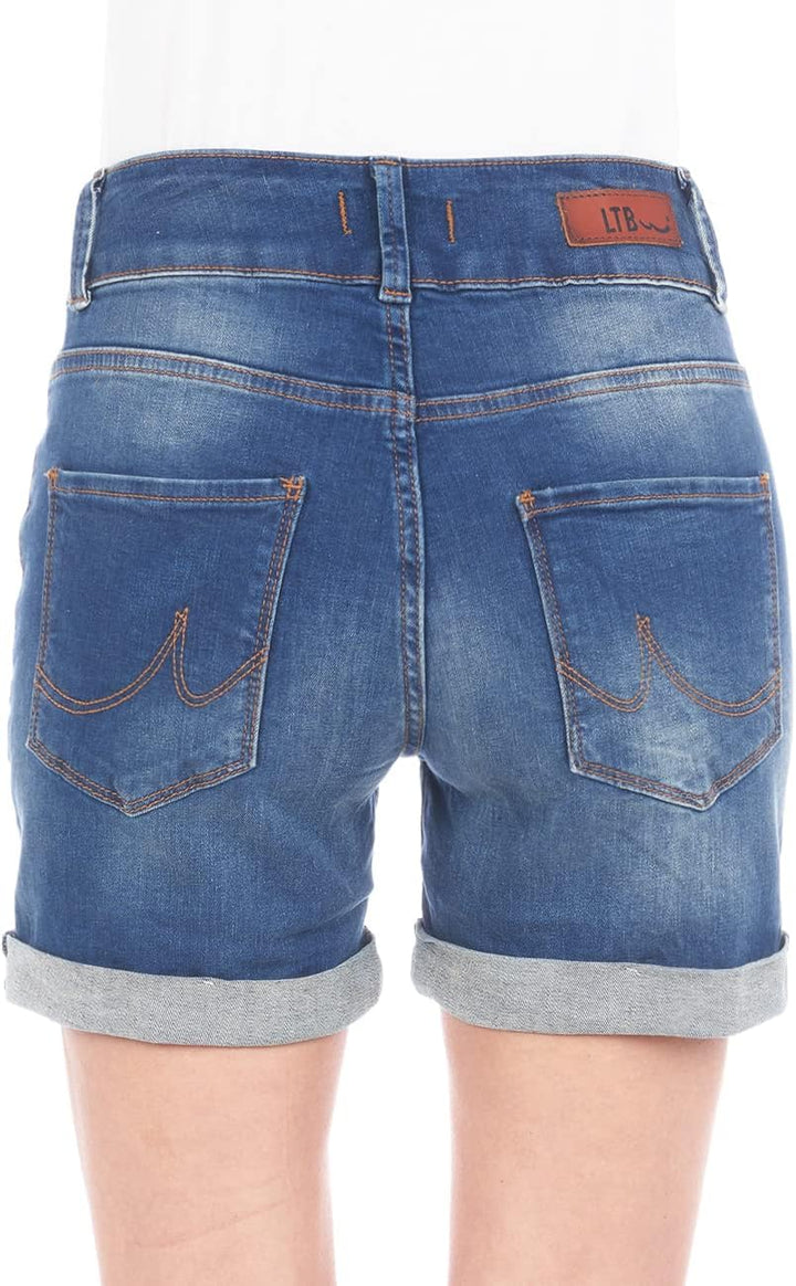 LTB Damen Shorts Becky X Kurze Jeans Hose Jeansshorts Hotpants Basic Denim Stretch Baumwolle Blau Sc