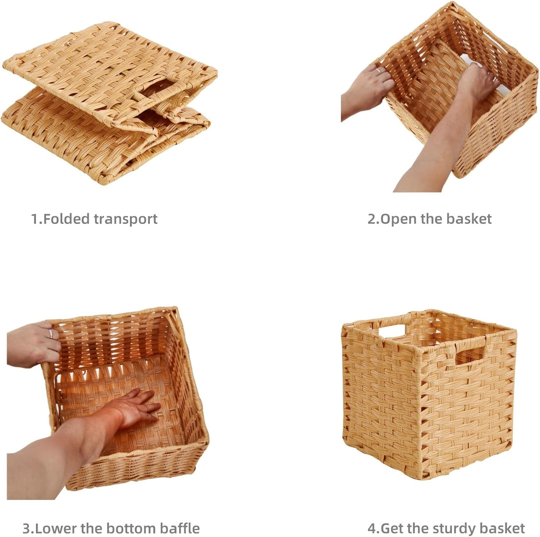 Aufbewahrungskorb, 28x28x28cm Aufbewahrungsboxen aus Polypropylene und Metallstreifenfür Vorratskamm