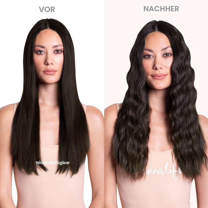 WENNALIFE Clip In Extensions Echthaar, 150g 40cm 9pcs Dunkel Braun Clip In Extensions Hair Extension