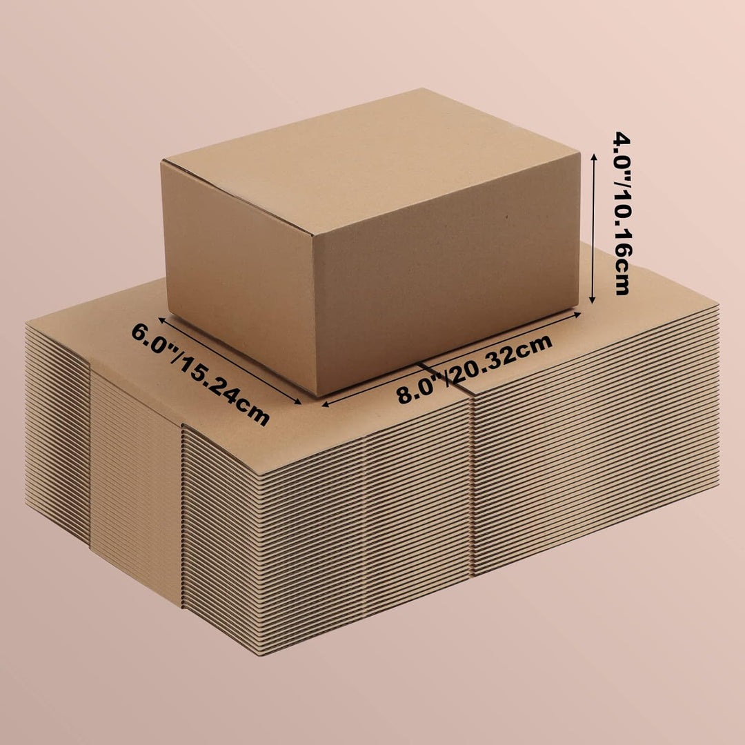 EYMPEU 40 Stück 20,3x15,3x10,2cm Braune Versandkarton, Kartons für Gegenstände, Spielzeug, Schreibwa