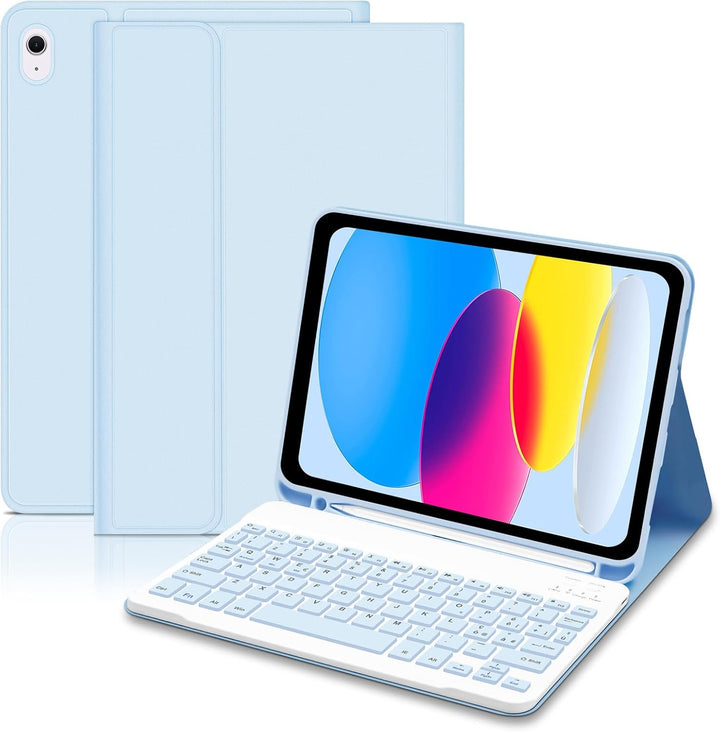 Lielax Schutzhülle mit Tastatur für iPad 10. Generation 2022 10,9 Zoll, italienische QWERTY Tastatur