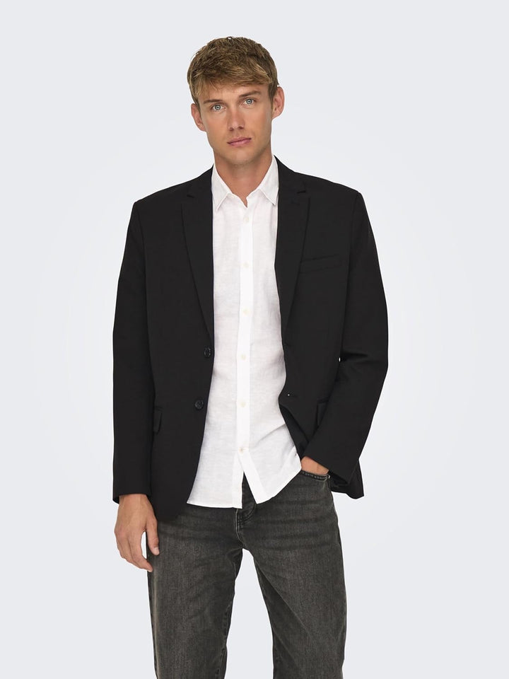 ONLY & SONS Male Blazer Slim Fit Reverskragen Blazer 54 Schwarz, 54 Schwarz