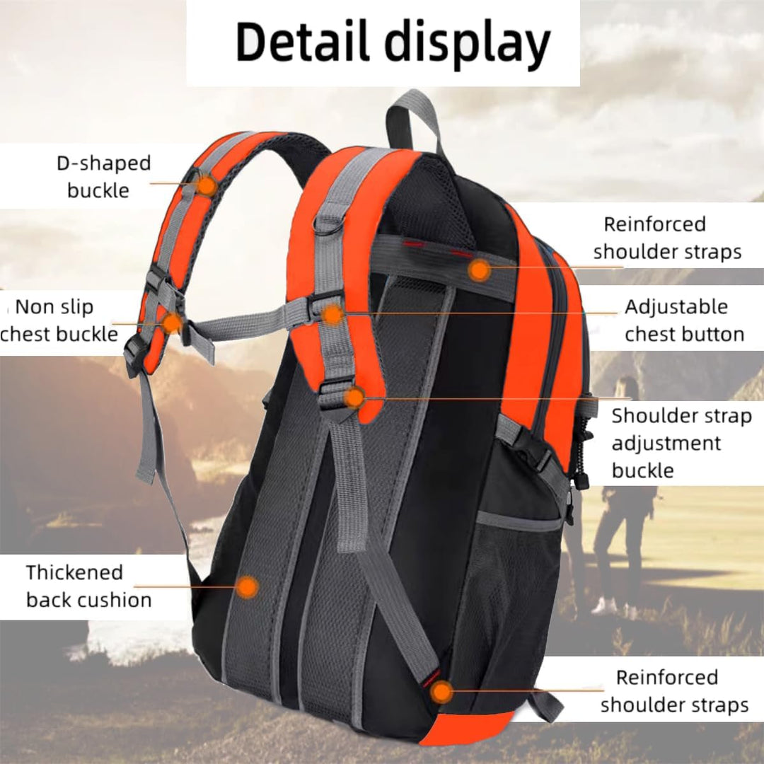 Wanderrucksack Herren Damen 40L Wasserdichter Rucksack Leicht Gross Reiserucksack，Outdoorrucksack mi