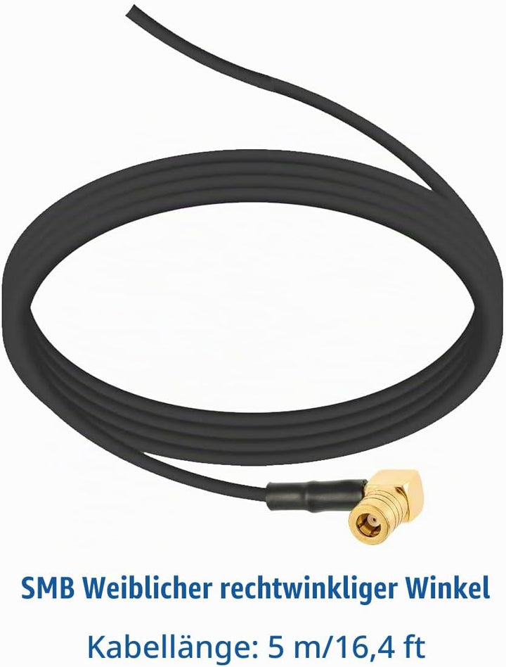 Vecys DAB DAB+ Autoantenne Haifischflosse FM/AM Radio Antenne Signalverstärker SMB zu DIN Stecker An