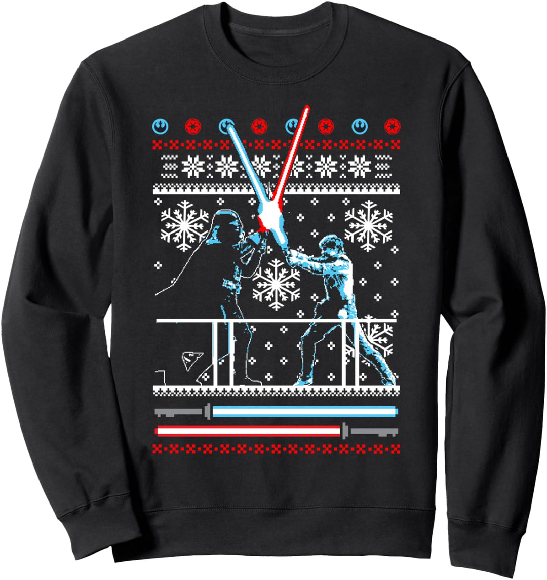 Star Wars Luke & Vader Battle Holiday Pattern Sweatshirt