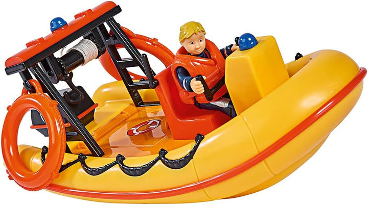 Simba 109251002 - Feuerwehrmann Sam Hubschrauber Wallaby II, mit Tom Thomas Figur, 6 Sitzplätze, 34c