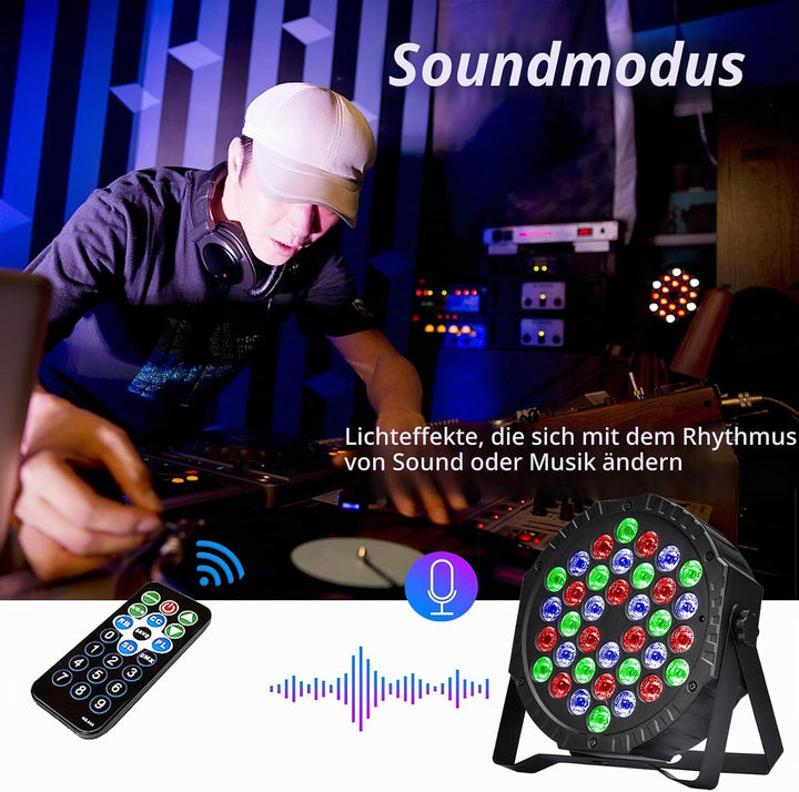 LED Par Strahler 36 LED Bühnenlichter RGB Partylicht mit Fernbedienung LED Disco Licht Lichtshow für