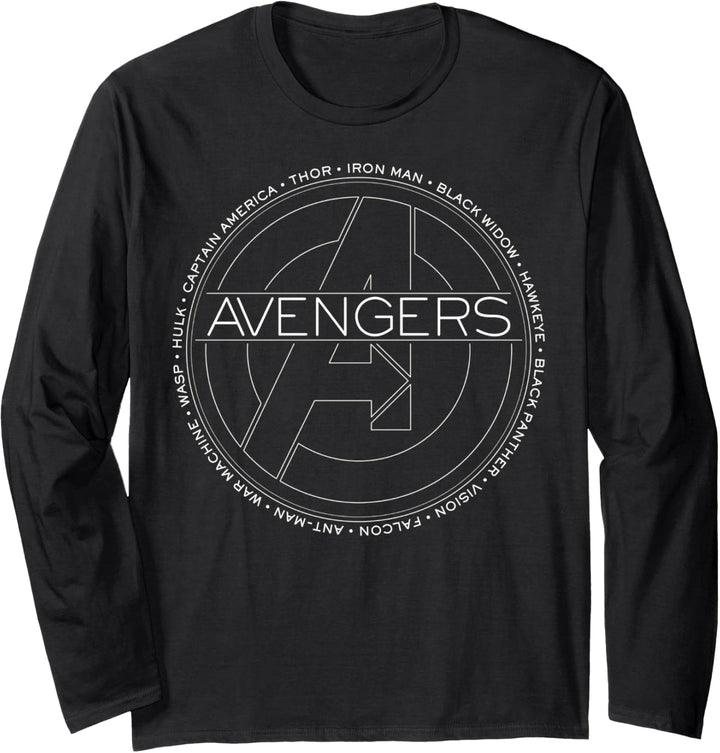 Marvel Avengers Heroes Circle Text Langarmshirt