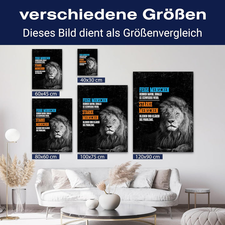 wandmotiv24 Leinwandbild Motivation, 80x60cm, Hochformat, Starke Menschen, Deko, Bilder auf Leinwand