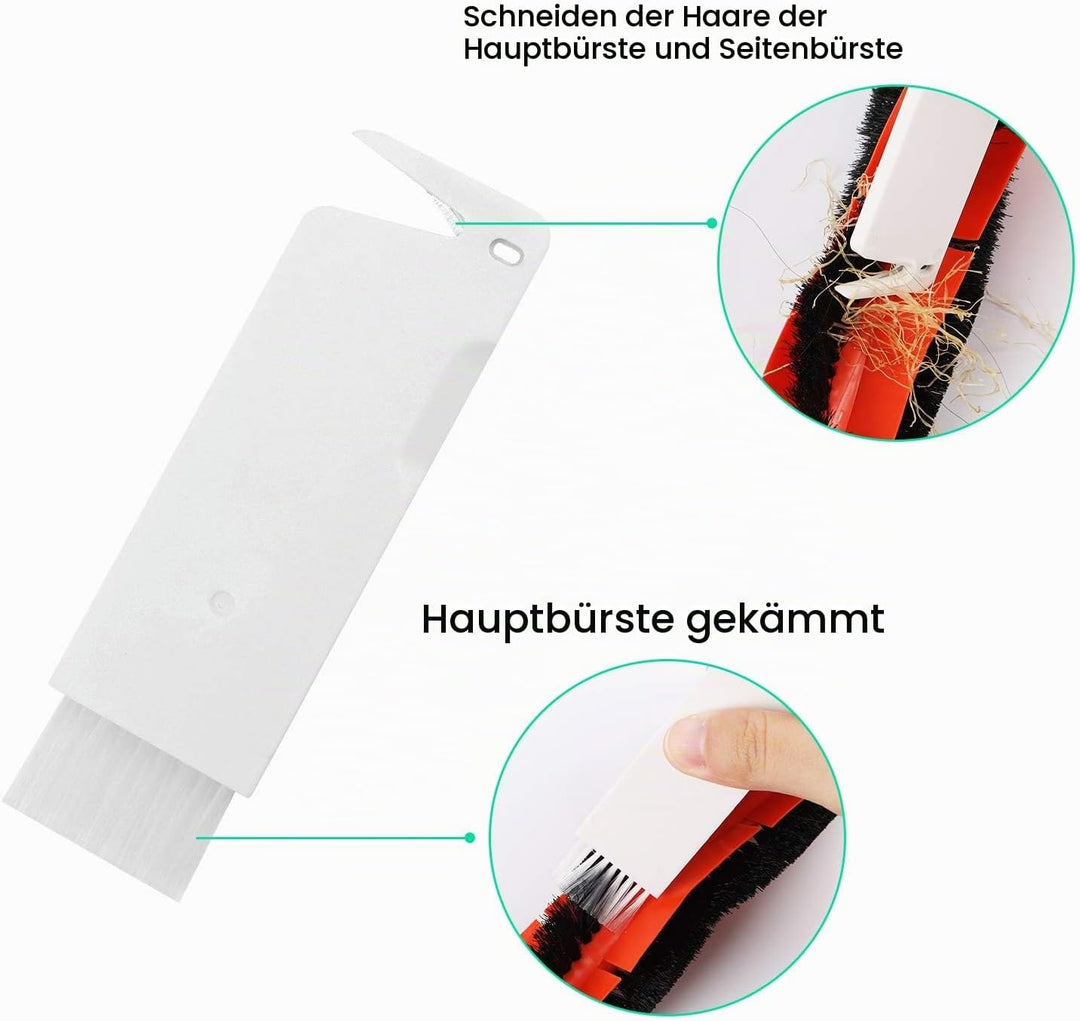 Zubehör für Xiaomi Saugroboter, 2 Zentralbürste&amp; 6 Seitenbürste&amp; 1 Reinigungshilfe&amp; 4 HEPA Filters,