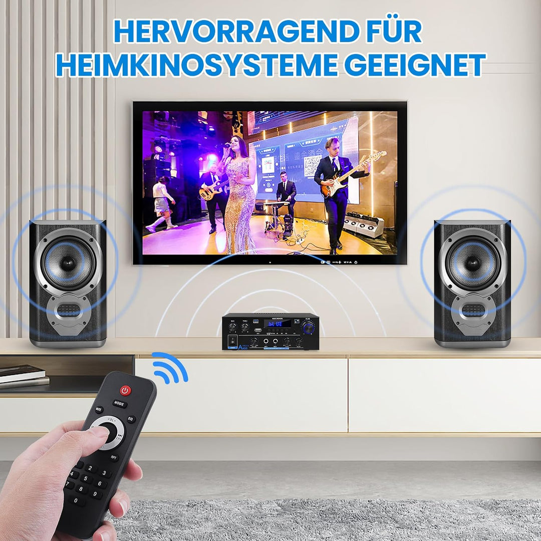 HiFi-Verstärker AK55 Bluetooth Stereo-Audioverstärker Receiver 2 Kanäle 70WX2 Max. 600W Digitale End