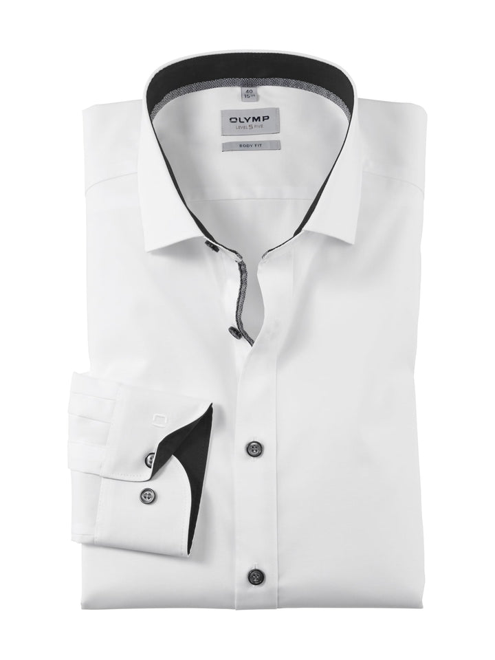 OLYMP Herren Oberhemd Langarm Level Five,Uni,Body fit,Royal Kent 37 Anthrazit 67, 37 Anthrazit 67