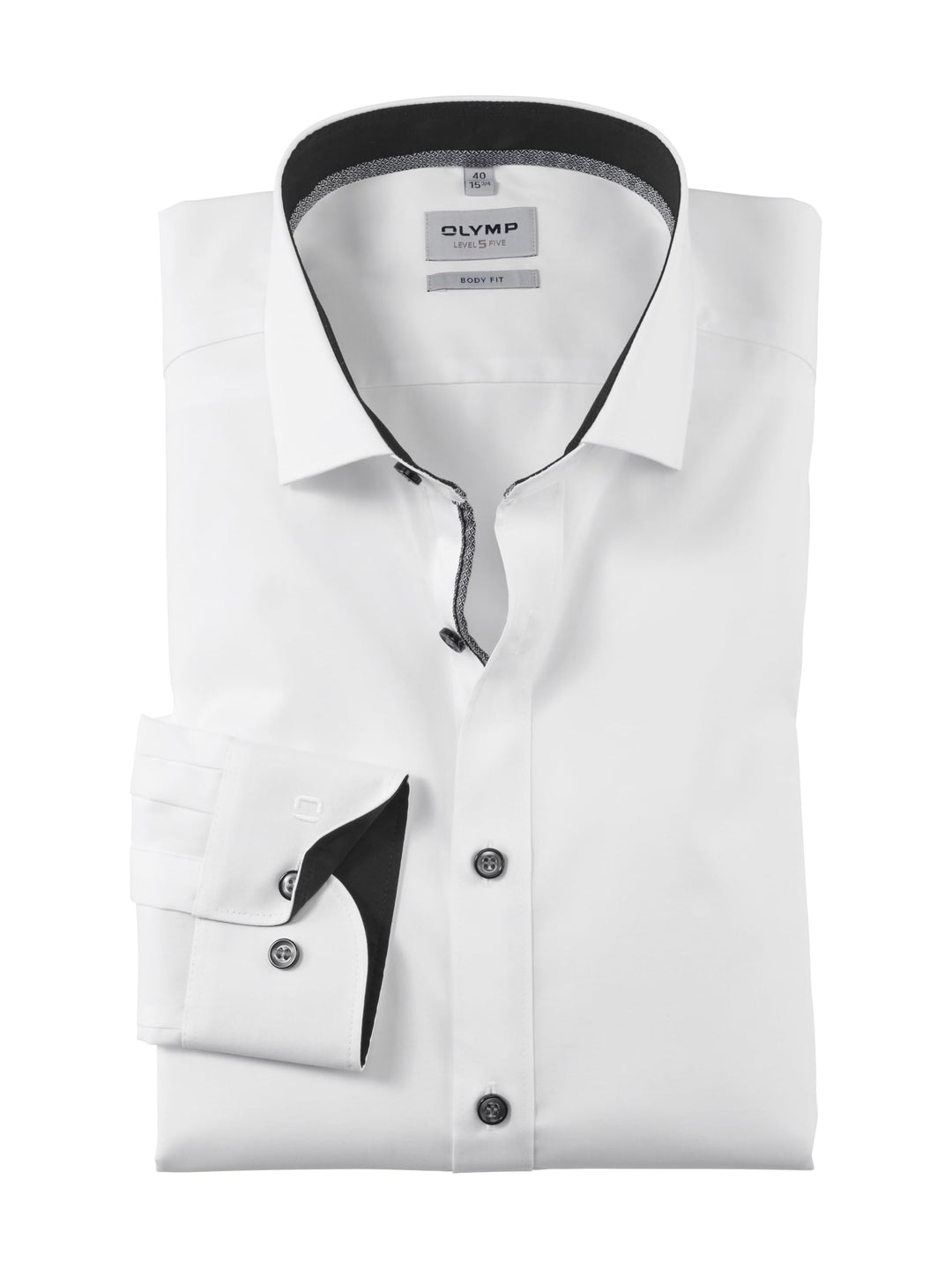 OLYMP Herren Oberhemd Langarm Level Five,Uni,Body fit,Royal Kent 38 Anthrazit 67, 38 Anthrazit 67