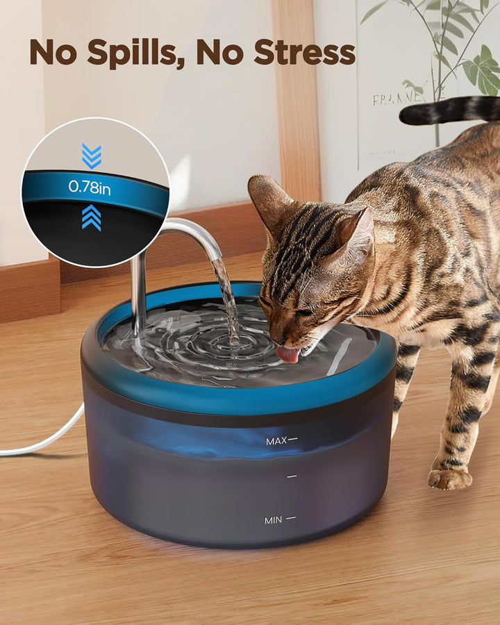 Katzenbrunnen Katzen Trinkbrunnen: 2.4L Trinkbrunnen Katze Leiser - Katzen Brunnen Wasserfall Automa