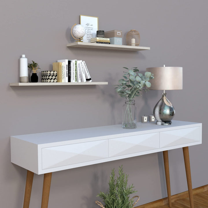 Henor Wandregal FSC® Holzwandregal 100 x 20 x 3 cm. Laden Sie 25 kg. Eiche Stel 100 Eiche Stel 20 Cm