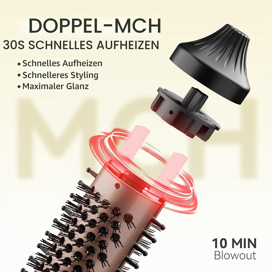 Thermobürste, MINI Thermal Brush, 27mm Heisse Bürste für Blowout-Effekt, Tourmalin-Keramik-Ion-Locke