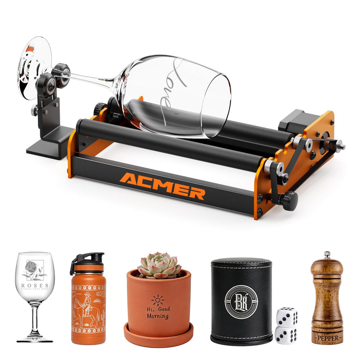 ACMER M2 Laser Rotary Roller,Laser-Rotationswalze Compatible with Most Kinds of Laser Cutter and Eng