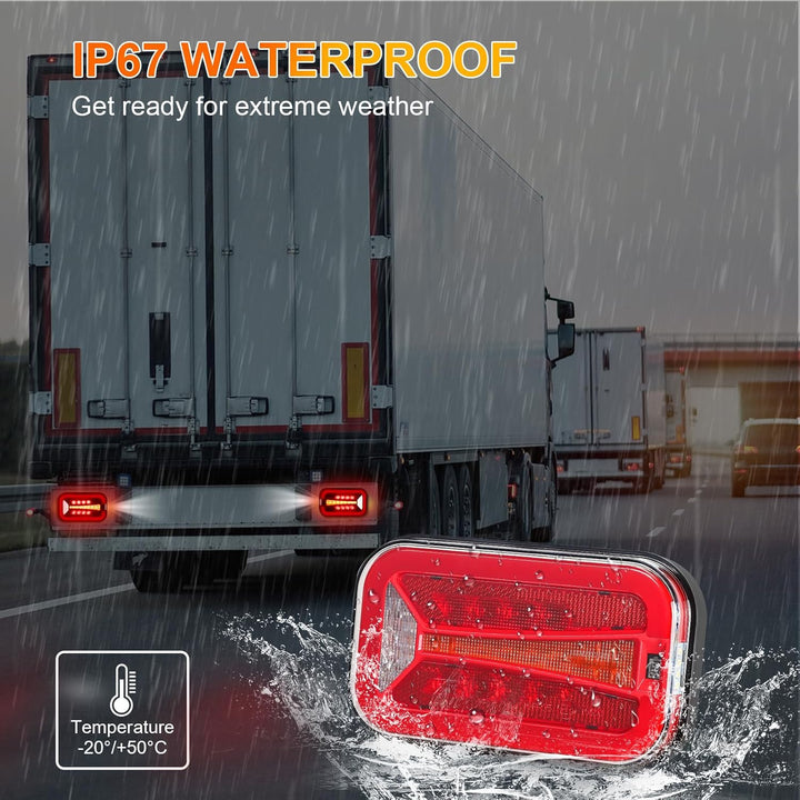 Qiping Rückleuchten Anhänger 12V, Magnet Rückleuchten,Kabelloses Beleuchtungs LED Set mit ECE-Geprüf