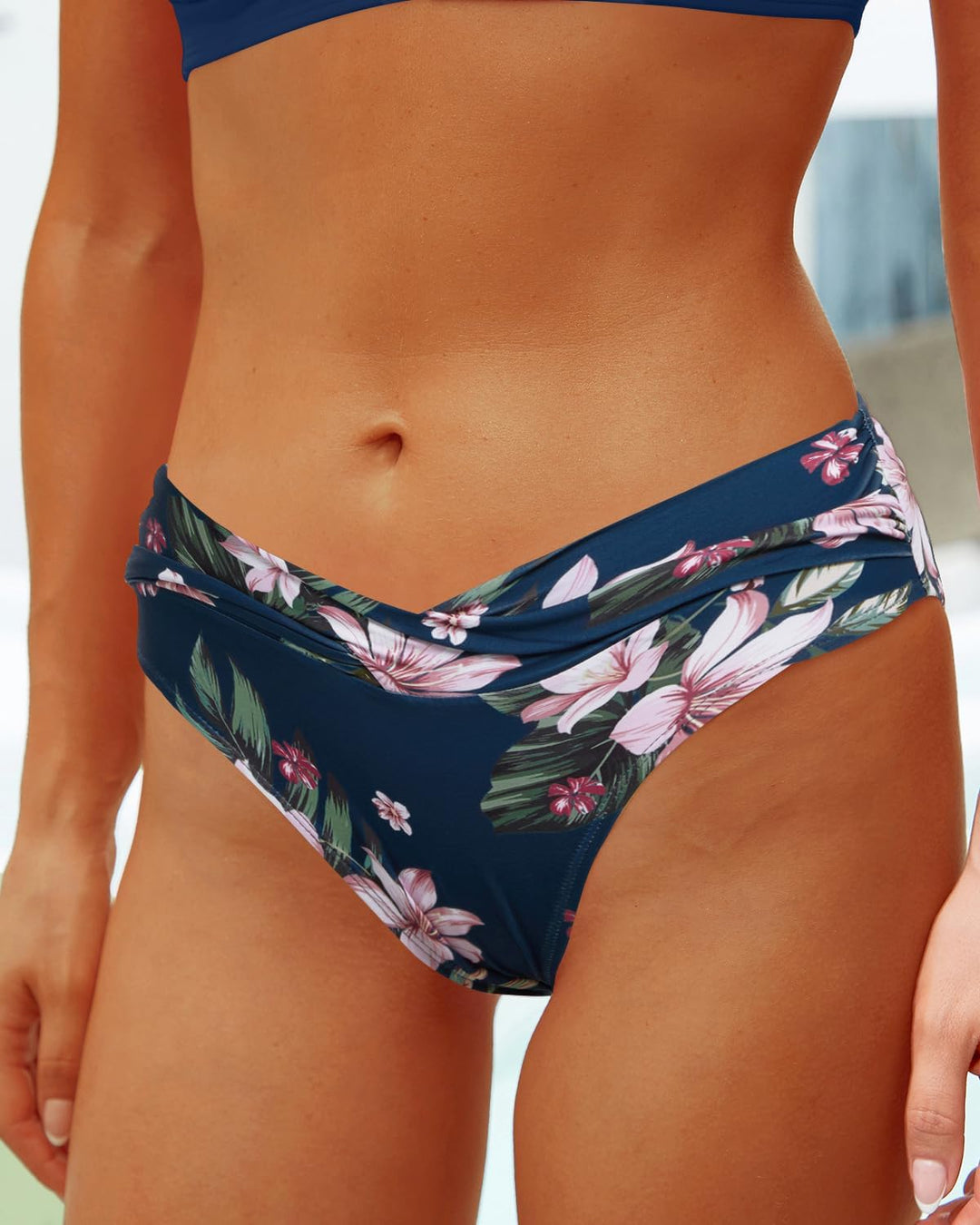 Yonique Damen-Bikini-Set mit Trägern, zweiteilig, Racerback, seitliche Bindebänder, Badeanzüge mit A
