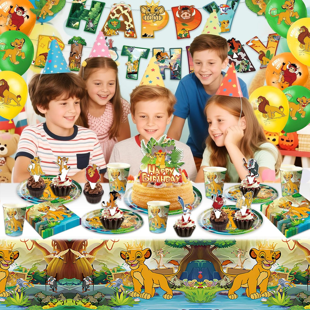Pappteller Kindergeburtstag Deko König- Löwen Geburtstag Geschirr Set Geburtstagsdeko Partygeschirr