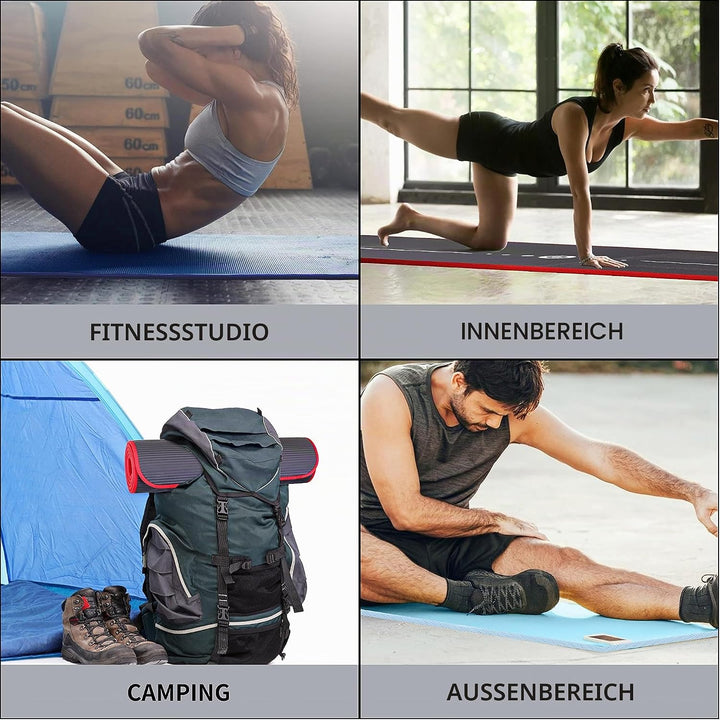 PROIRON Gymnastikmatte, Turnmatte für Zuhause mit Tragegurt Trainingsmatte Rutschfest, Yoga Matte Di