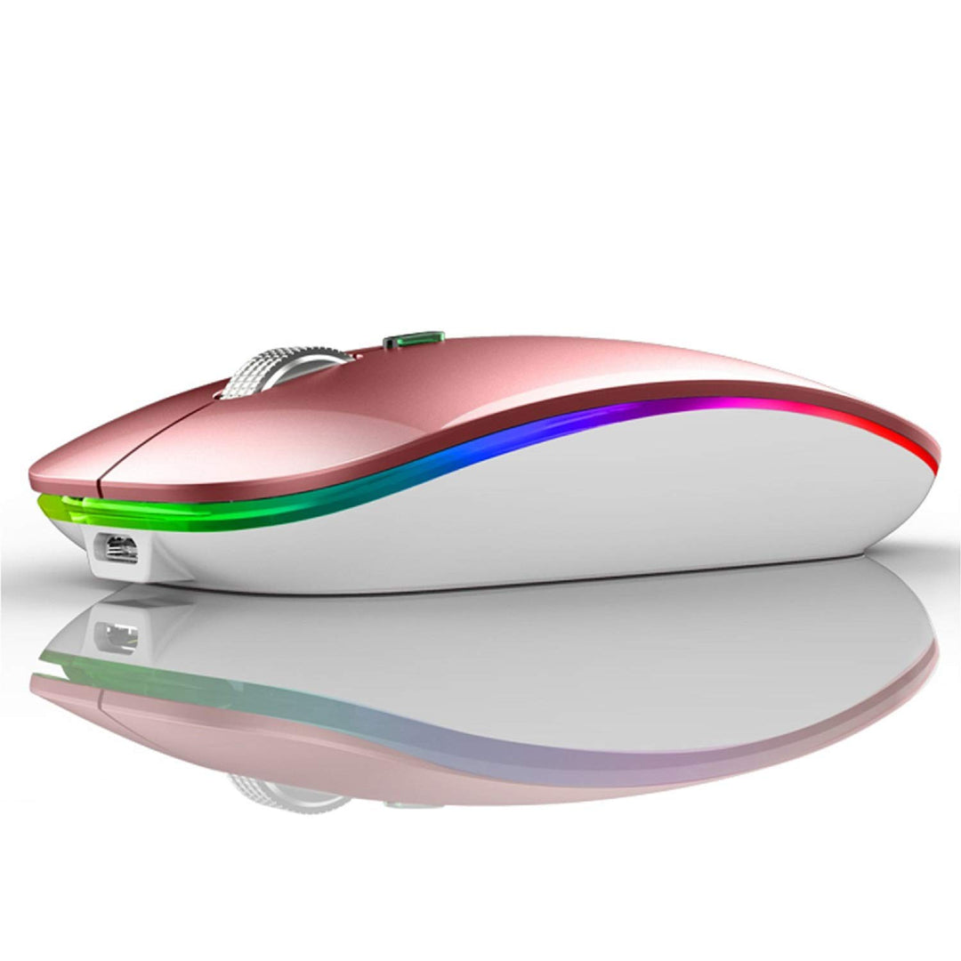 Uiosmuph Bluetooth Maus Kabellose, LED Funkmaus wiederaufladbar Leise Wireless Mouse 2.4GHz Kabellos