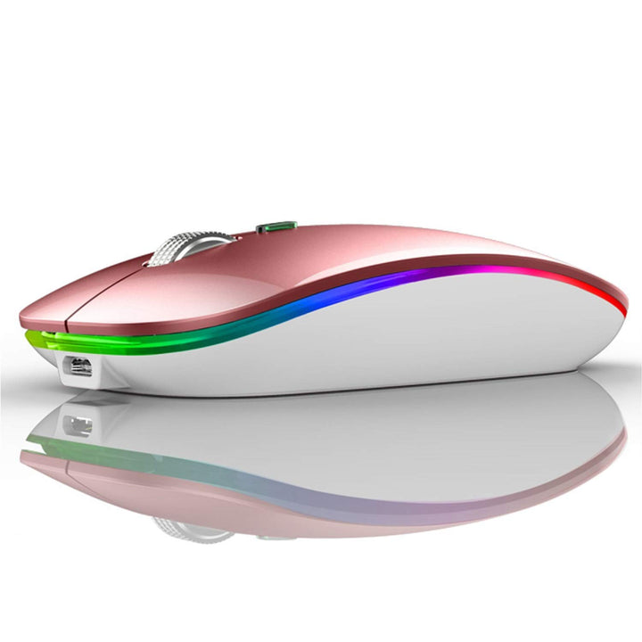 Uiosmuph Bluetooth Maus Kabellose, LED Funkmaus wiederaufladbar Leise Wireless Mouse 2.4GHz Kabellos