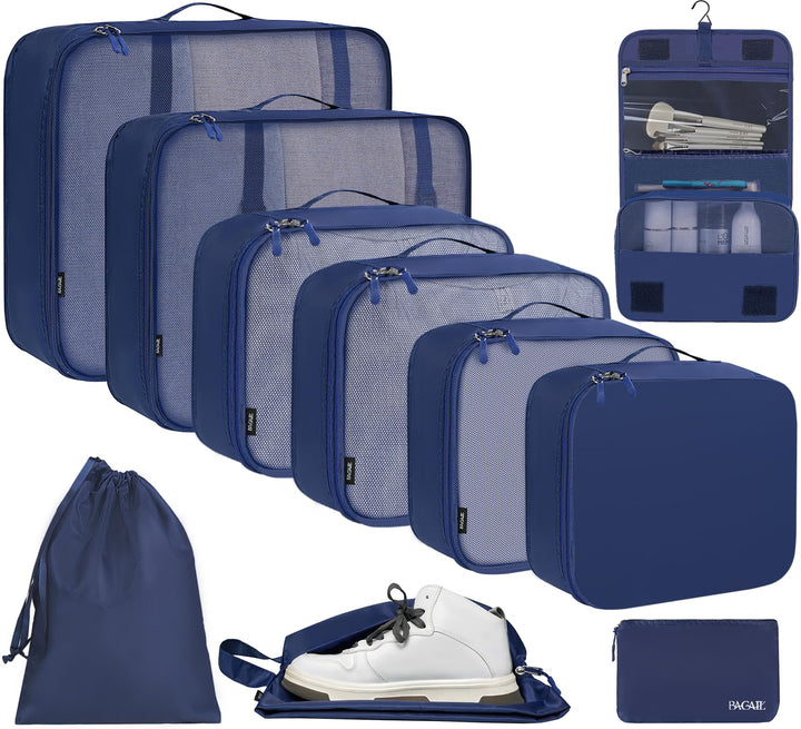 BAGAIL 10er-Set Packwürfel in verschiedenen Grössen Packorganizer für Reisezubehör Handgepäckkoffer