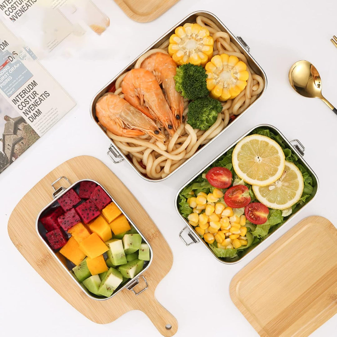 Bento Lunchbox für Erwachsene/Kinder,Edelstahl Brotdose und Lunchbox 800ml/1200ml/1500ml,Metalldose