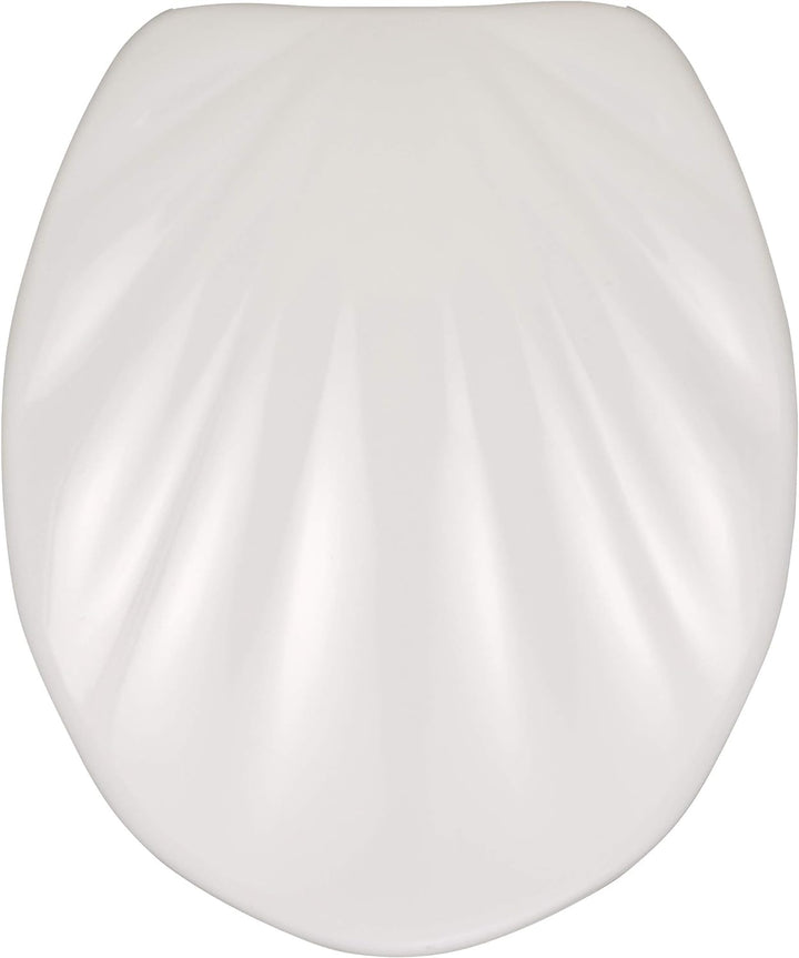 WENKO WC-Sitz Muschel, hygienischer Toilettensitz mit Absenkautomatik, WC-Deckel mit Fix-Clip Hygien