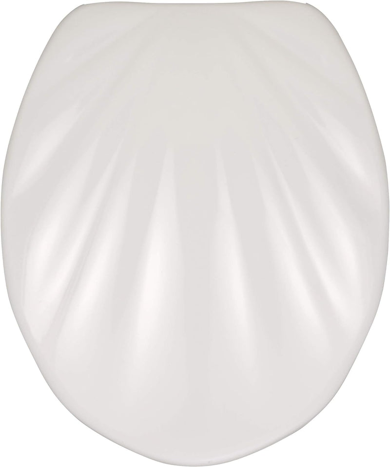 WENKO WC-Sitz Muschel, hygienischer Toilettensitz mit Absenkautomatik, WC-Deckel mit Fix-Clip Hygien