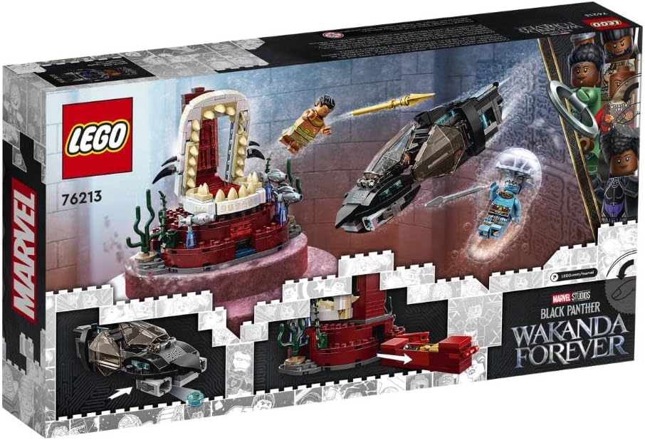 LEGO 76213 Marvel König Namors Thronsaal, Black Panther Wakanda-Spielzeug Zum Bauen, Set Mit U-Boot