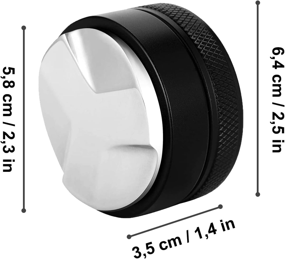 Distributor, 58 mm 304 Edelstahl Leveler, Werkzeug zum Nivellieren von Gemahlenem Kaffee, Schwarz 58