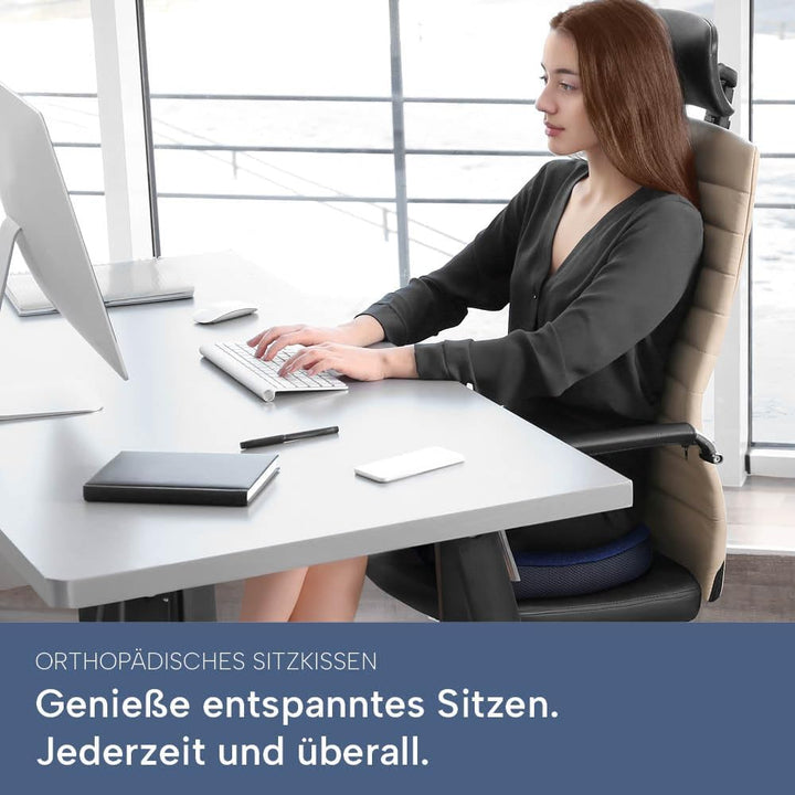 casimum Ergonomisches Sitzkissen, Sitzpolster für Bürostuhl, Stuhlkissen im Home Office. Viskoelasti