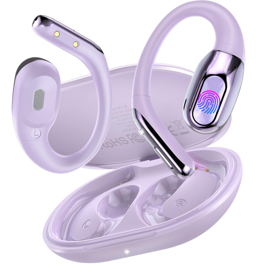 3 in 1 Open Ear KI Übersetzer Kopfhörer, 165 Sprachen &amp; 8 Modi Lila | 45Std Übersetzungskopfhörer mi