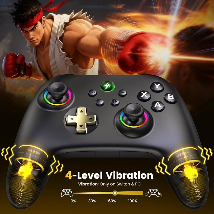 HASACOOL PC Controller mit Hall-Effect Joysticks & Ladestation, Wireless Gamepad 1000Hz für PC/Switc
